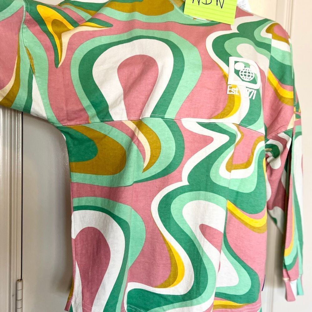 NEW WDW SWIRL Spirit Jersey & Ears Set Adult Walt Disney World XS AOP 4 Spring - Picture 3 of 15